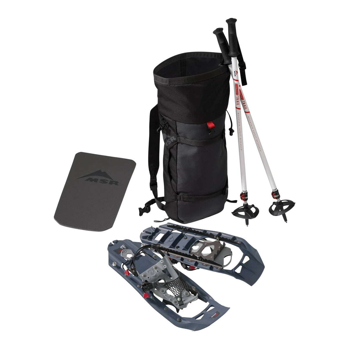 MSR Evo Trail Snowshoe Kit – 13642 – Kit-Inhalt: Schneeschuhe, Trekkingstöcke, Tasche und Sitzpolster