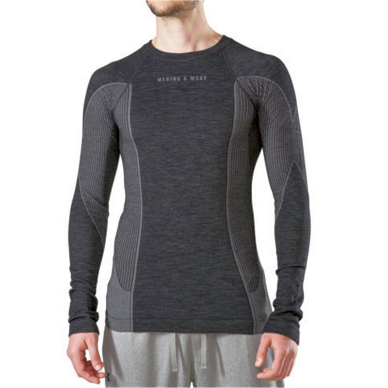 Funktionsunterhemd Herren LS Langarm schwarz/grau – XL